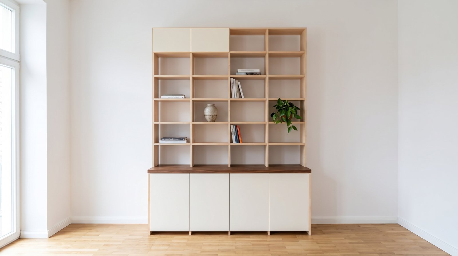 Wohnwand Ahorn mit Unterschrank — im Wohnraum
