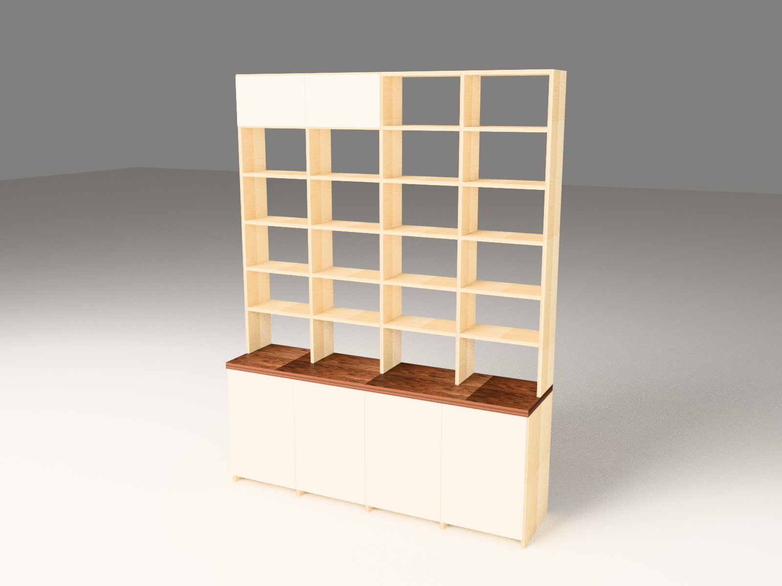 Wohnwand Ahorn mit Unterschrank