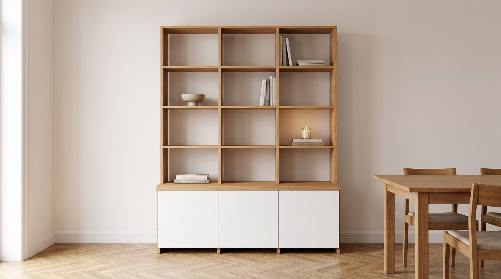 Sideboard-Regal Eiche — im Wohnraum
